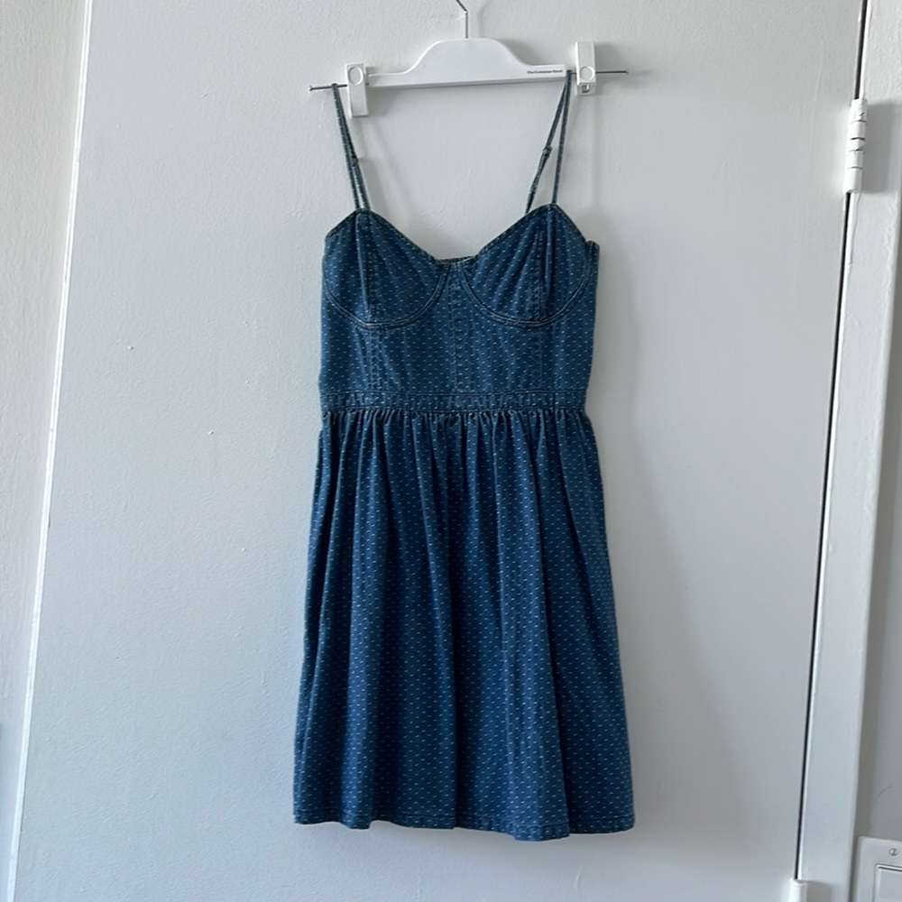 Free People denim dot mini dress